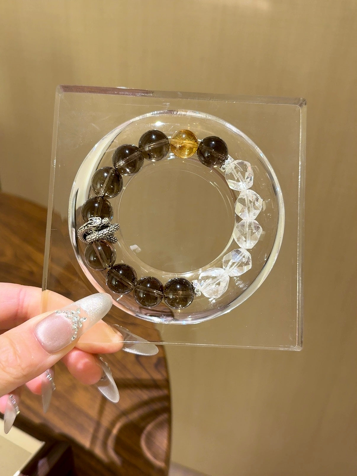 ▫️▪️ Tea crystal white crystal bracelet